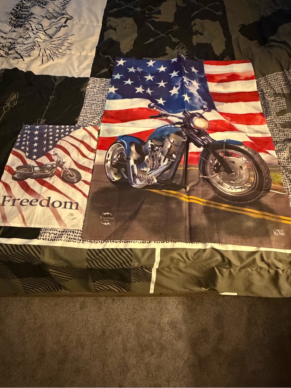 Set of Two Americana Biker Flags.